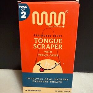 Stainless Steel Tongue Scraper - 2 Pack for Fresh Breath & Oral Care